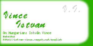 vince istvan business card